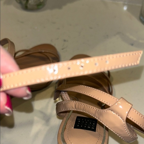 White House Black Market 9.5M 3.5 inch Nude Strappy Heels - Picture 7 of 12